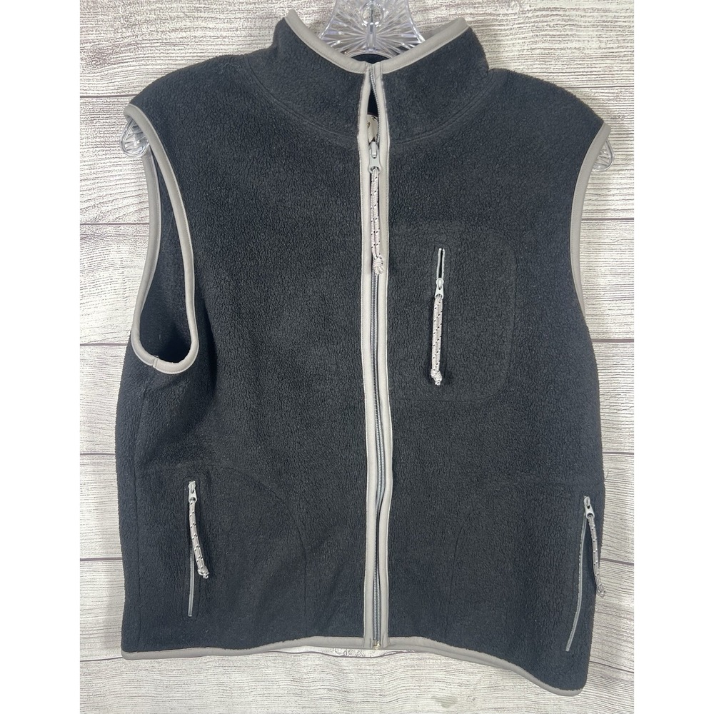 Vintage Tiara Black Full Zip Fleece Vest Women's Size M
